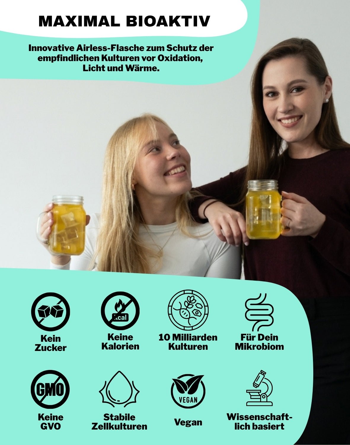 LiqVits fluessige Nahrungsergaenzungsmittel Everyday Biotics 10B Tropical -10 Mrd Darmkulturen fuer das Mikrobiom-Vorteile Ohne Zucker Ohne Kalorien Ohne kuenstliche Aromen-Darm der Zukunft Technologie