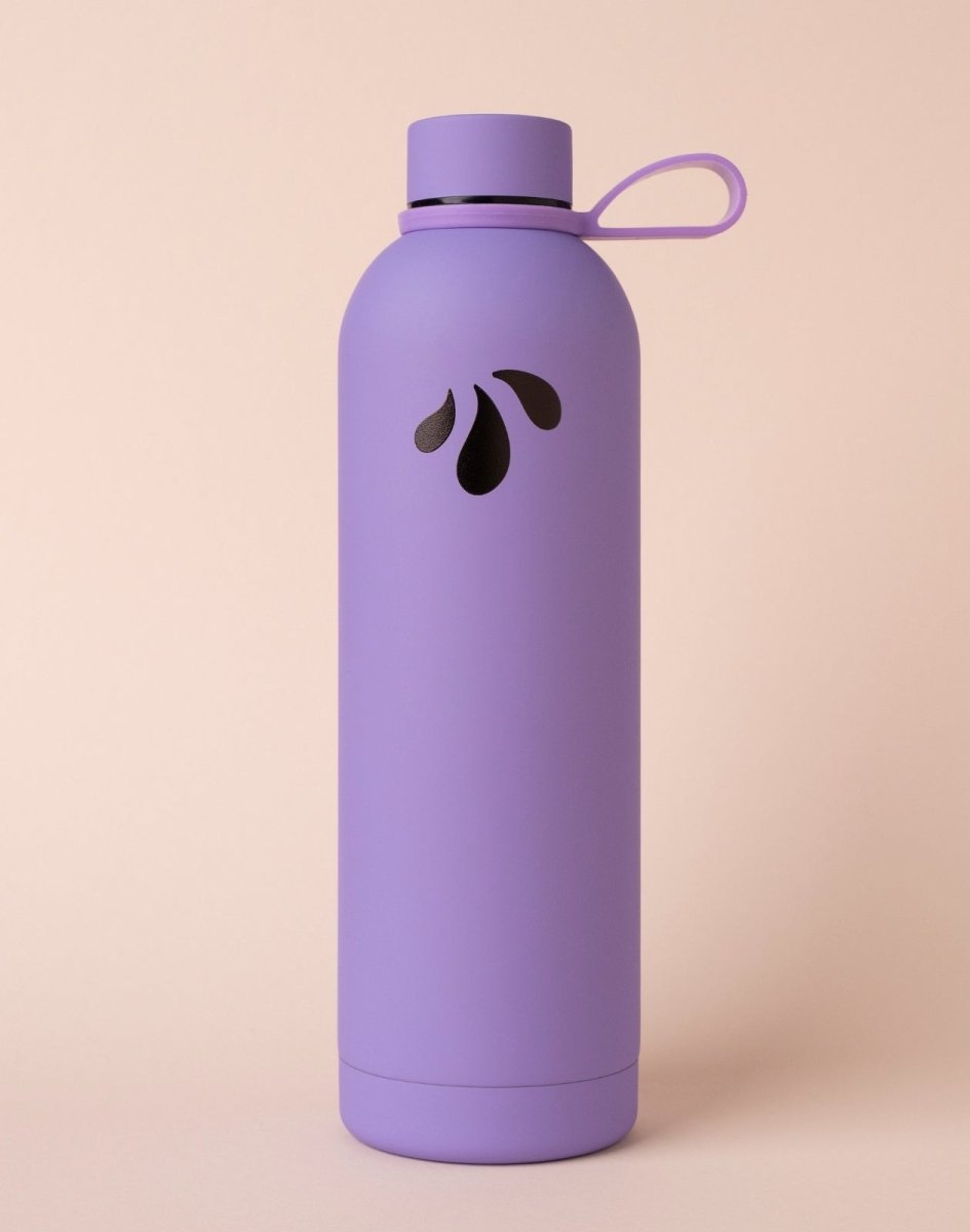 LiqVits Flasche Lila Sportflasche Reiseflasche kalt warm isoliert mit 750ml Volumen