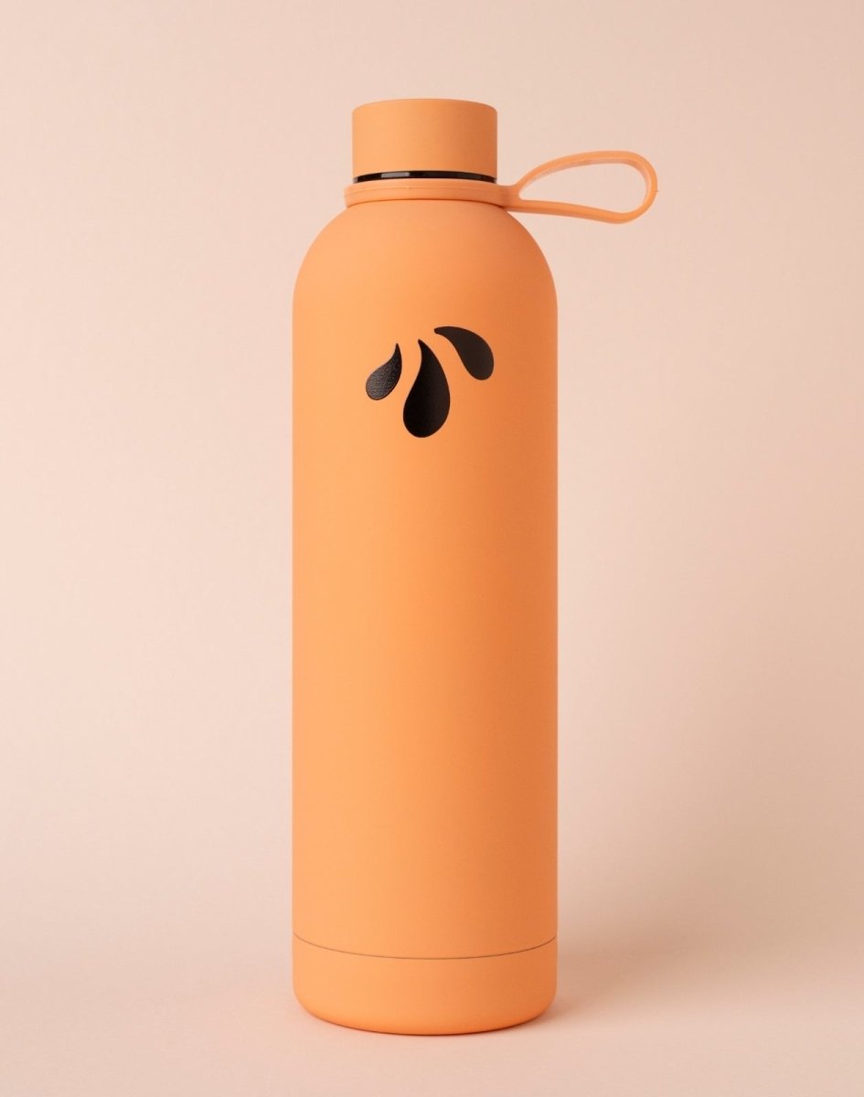 LiqVits Flasche Orange Sportflasche Reiseflasche kalt warm isoliert mit 750ml Volumen
