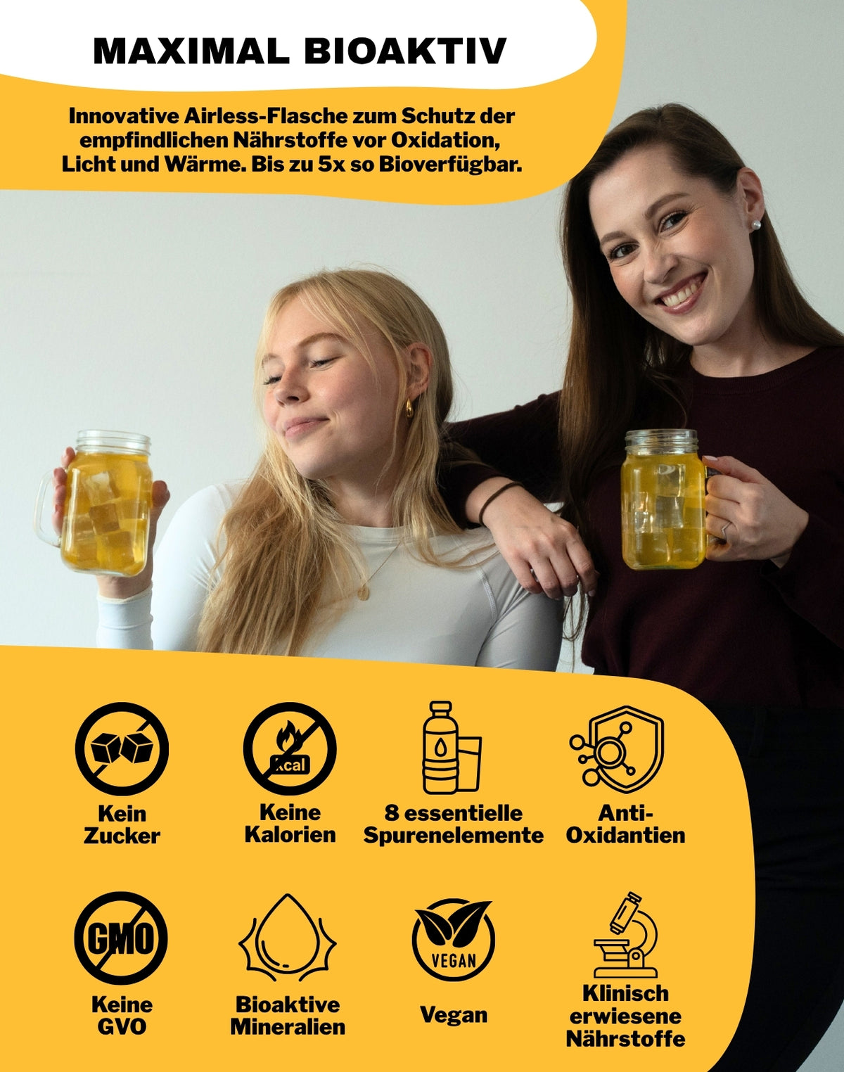 LiqVits fluessige Nahrungsergaenzungsmittel Everyday Minerals Orange - Maximal Bioaktiv - Eisen, Zink, Kupfer Komplex für Bindegewebe, für das Immunsystem