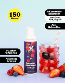 LiqVits fluessige Nahrungsergaenzungsmittel Everyday Minerals Wild Berry - 150 Pushes Überblick - Eisen, Zink, Kupfer Komplex für Bindegewebe, für das Immunsystem, Sauerstoff