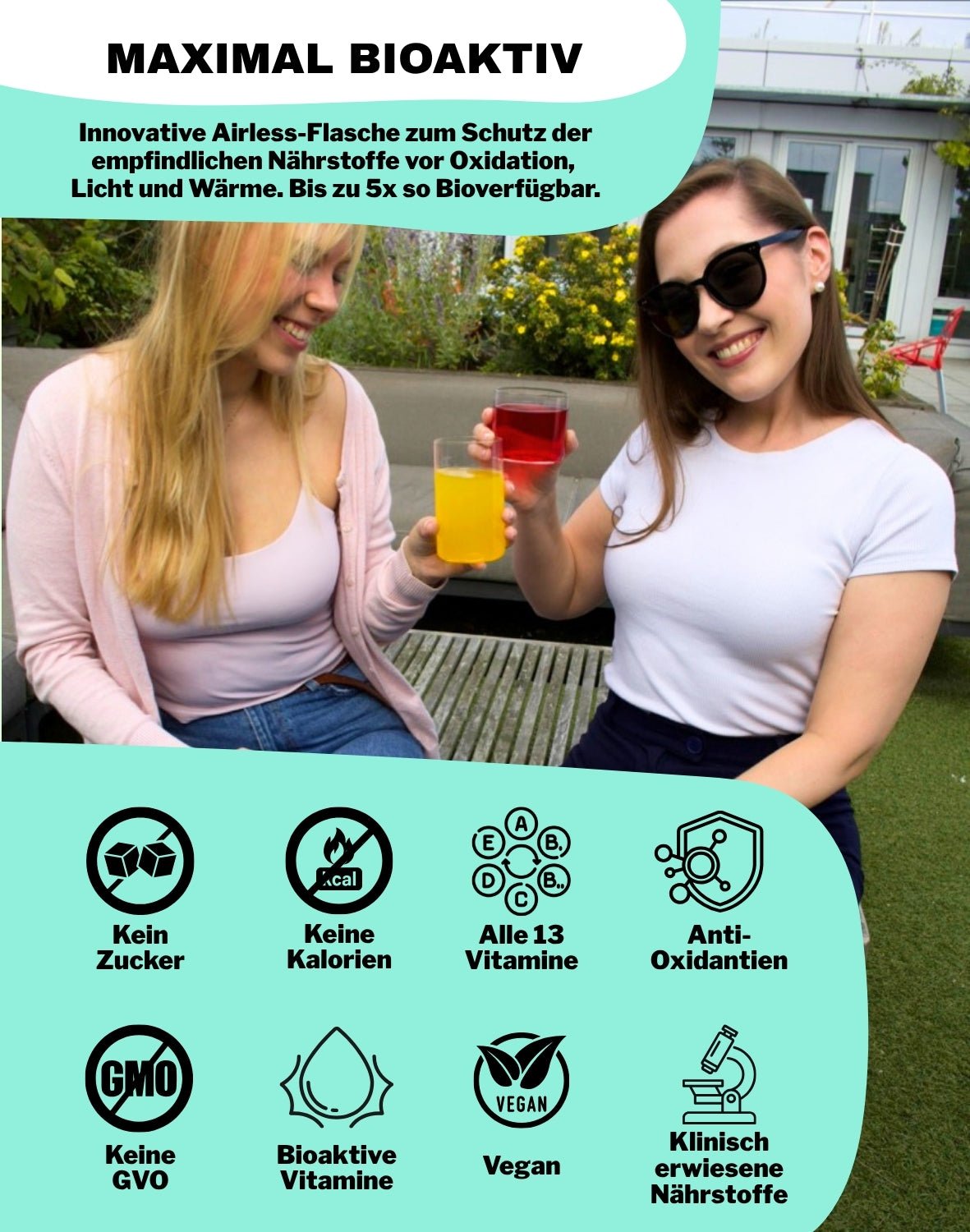 LiqVits fluessige Nahrungsergaenzungsmittel Everday Vitamins Tropical mit Benefits - Kein Zucker, Keine Kalorien, Alle Vitamine, Anti-Oxidantien, Keine GVO, Bioaktive Nährstoffe, Vegan und klinisch erwiesene Nährstoffe