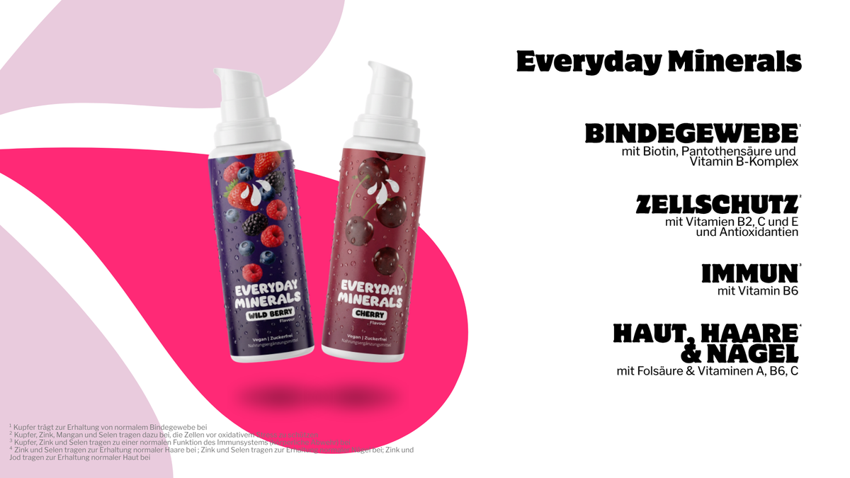 LiqVits Nahrungsergänzungsmittel Everyday Minerals mit Eisen Zink Kupfer Chrom Jod Mangan Molybdän Selen für Bindegewebe Zellschutz Immunsytem und Haut, Haare & Nägel